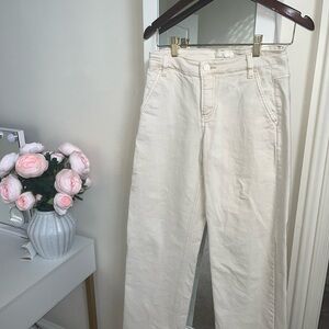 Elegant Cream Straight Leg Women's Jeans